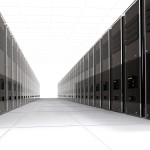 3d computer servers in perspective